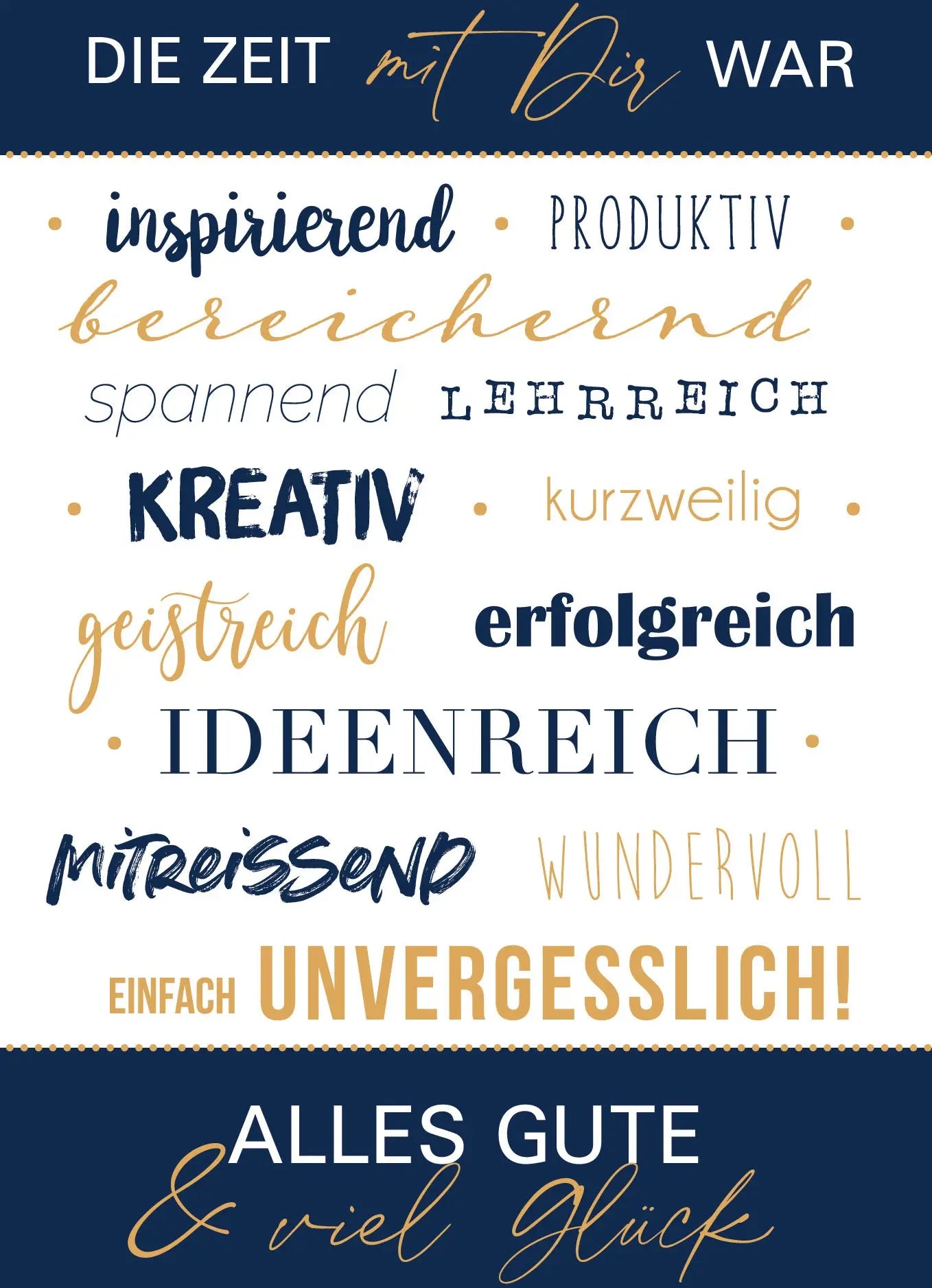 ABC Abschiedskarte DE B6 52297 Die Zeit mit Dir war Idealshop