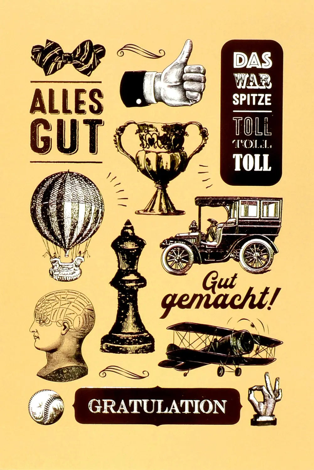 ABC Glückwunschkarte Retro Idealshop