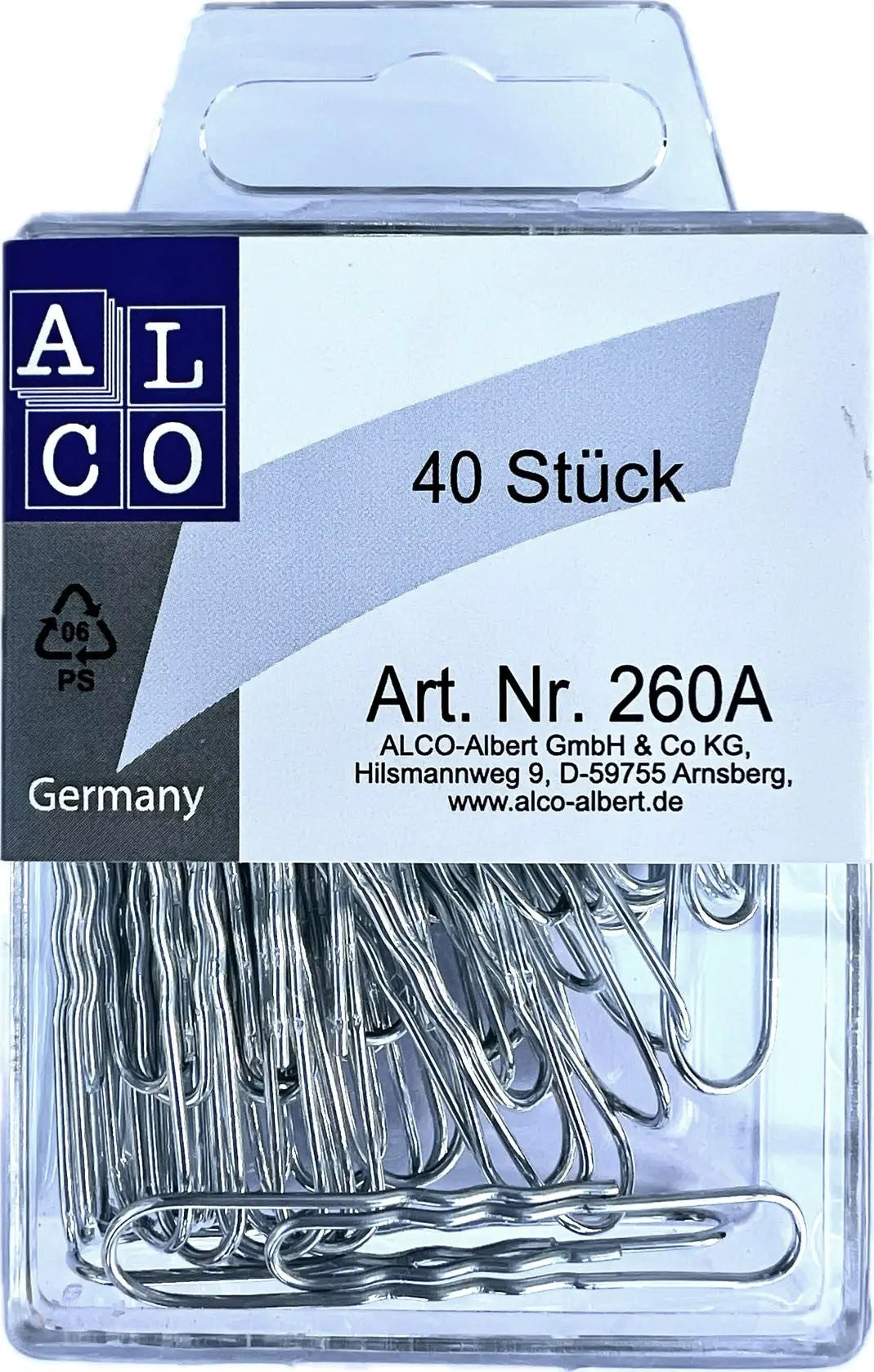 ALCO Büroklammern 50mm 260A verzinkt, gewellt 40 Stück Idealshop