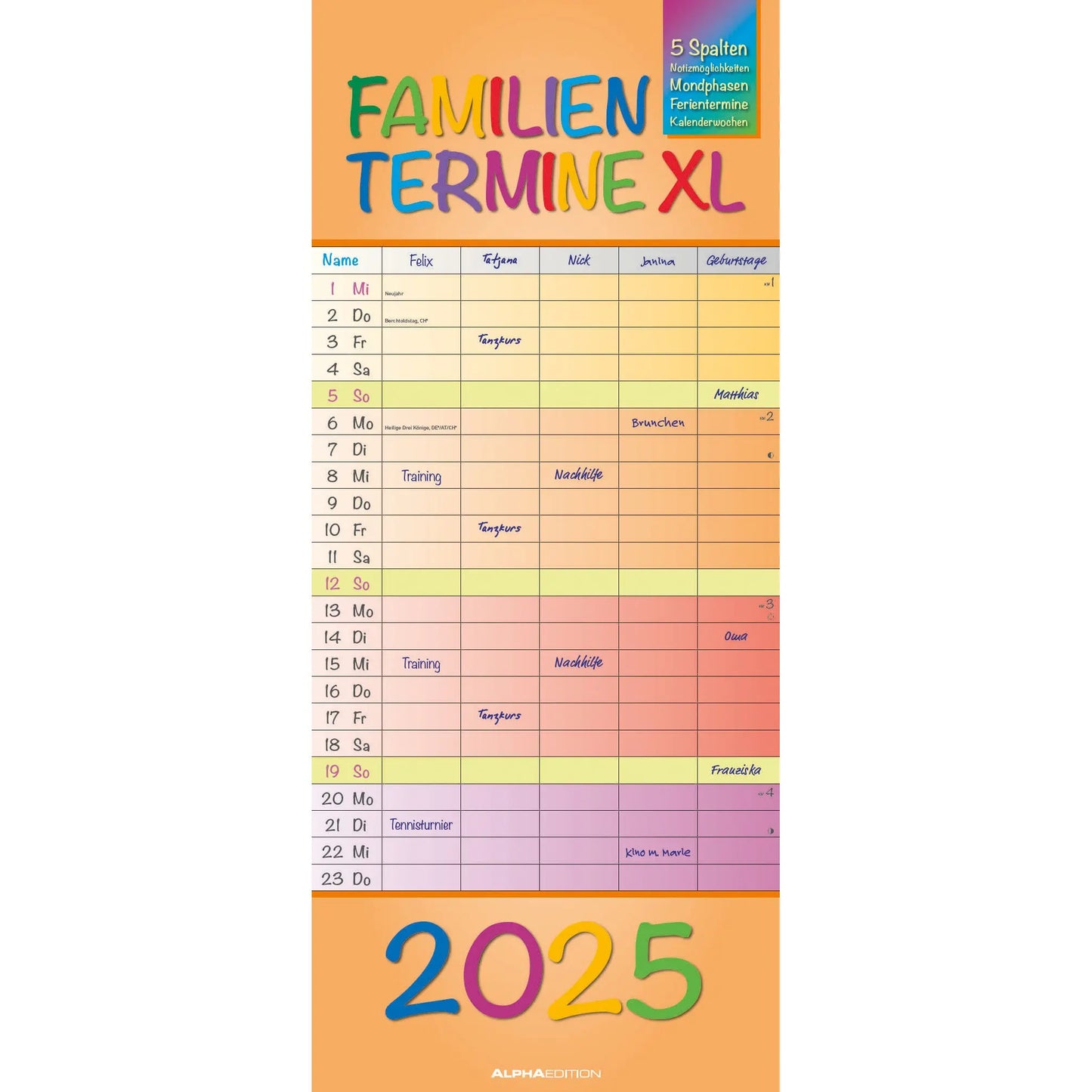 ALPHA EDI Familienpl. Regenbogen XL 2025 Idealshop