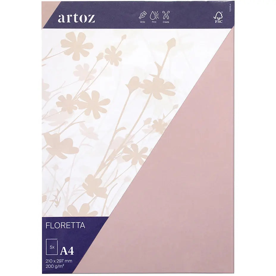 ARTOZ Karten 1001 A4 15869614-281 200g, light rose 5 Blatt Idealshop