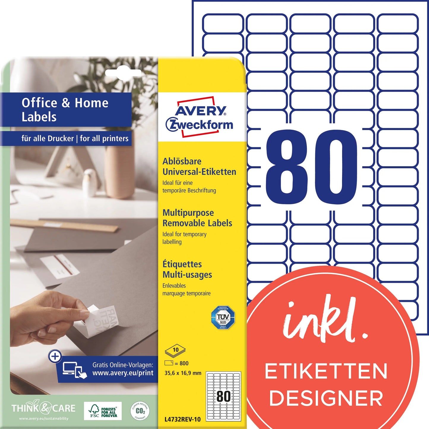 AVERY ZW. Etiketten ILK 35,6x16,9mm Idealshop