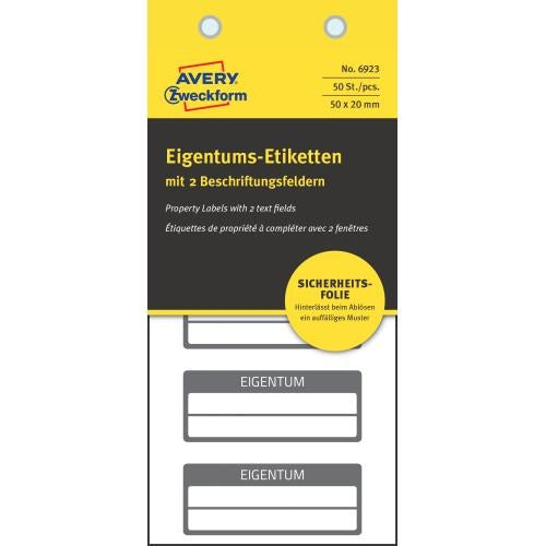 AVERY ZW. Eigentums-Etiketten 50x20mm Idealshop