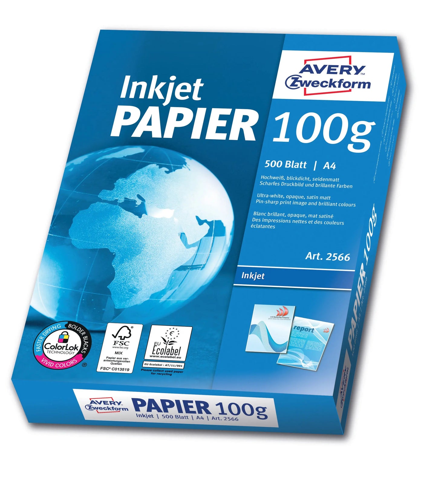 AVERY ZWECKFORM InkJet-Papier A4 2566 100g, weiss 500 Blatt Idealshop