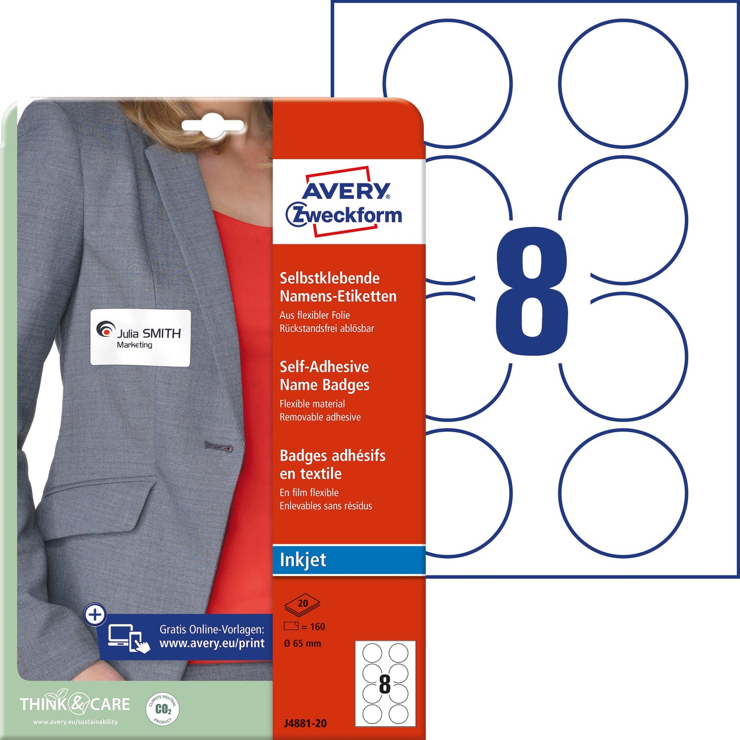 AVERY ZW. Namensetiketten 65mm Idealshop