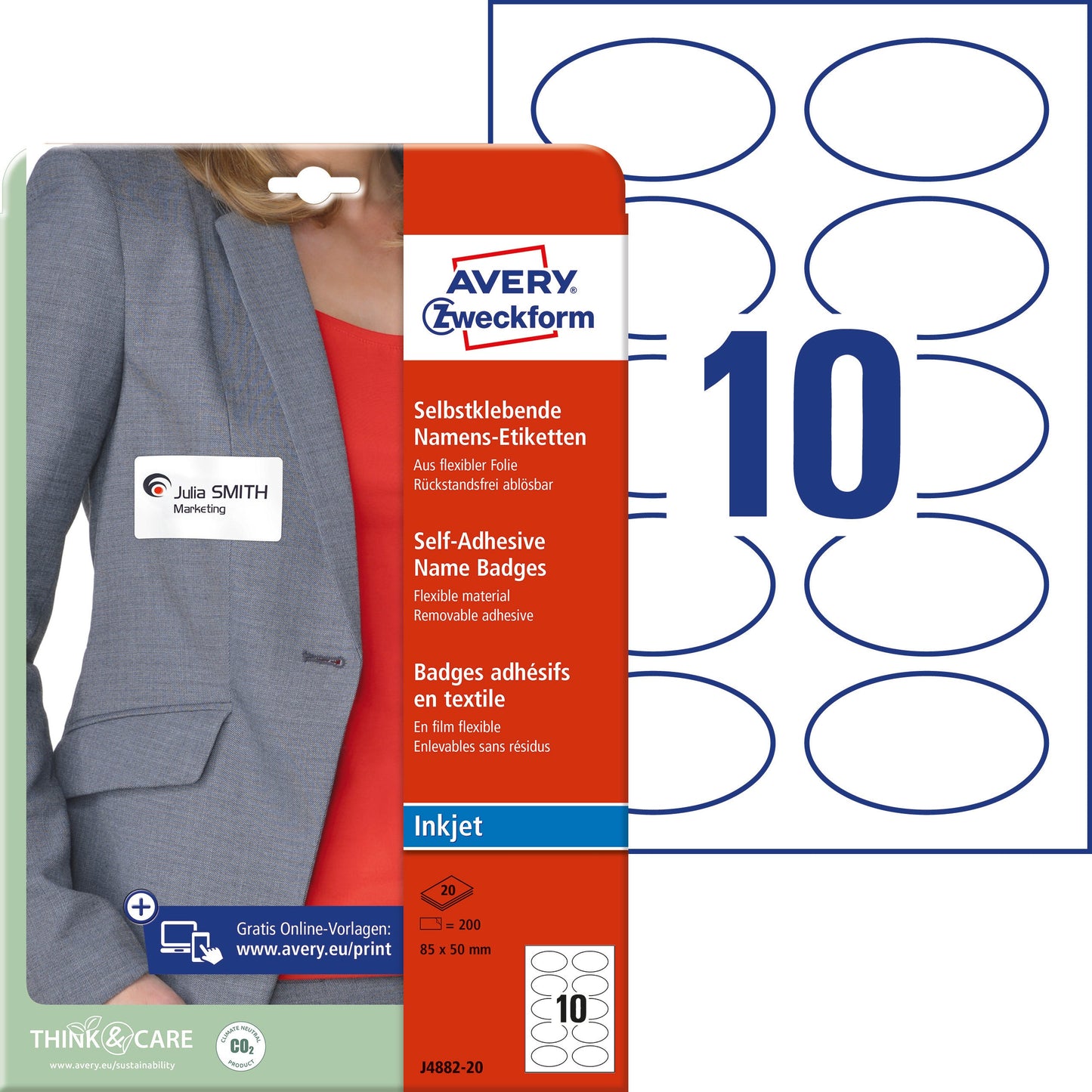 AVERY ZW. Namensetiketten 85x50mm Idealshop