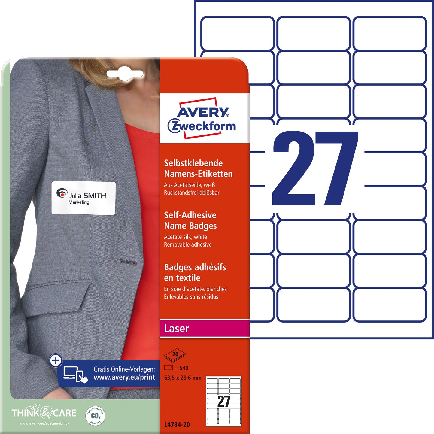 AVERY ZW. Namensetiketten 63.5x29.6mm Idealshop