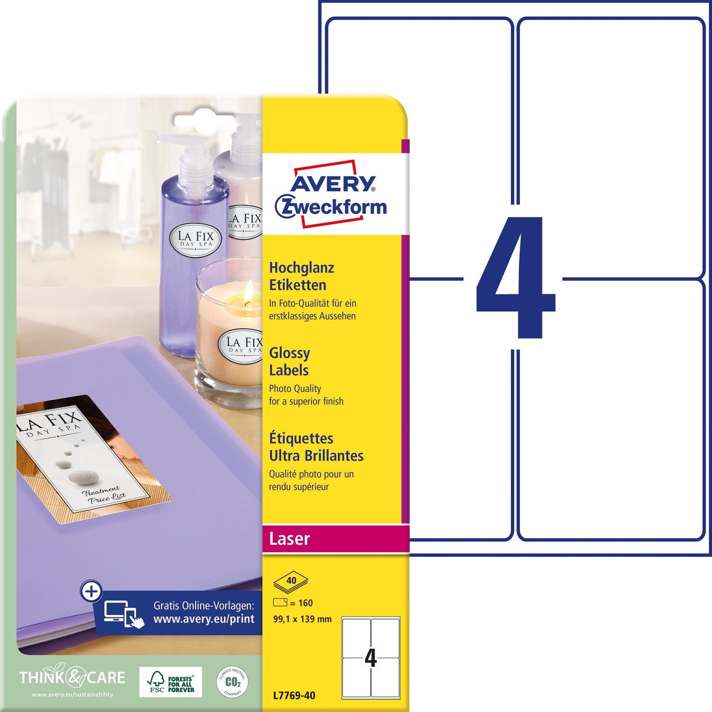 AVERY ZW. Etiketten 99,1x13mm Idealshop