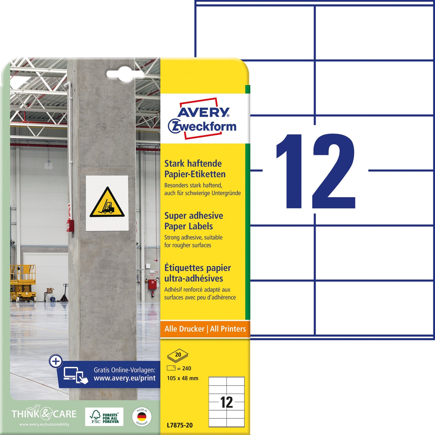 AVERY ZW. Etiketten Universal 105x48mm Idealshop