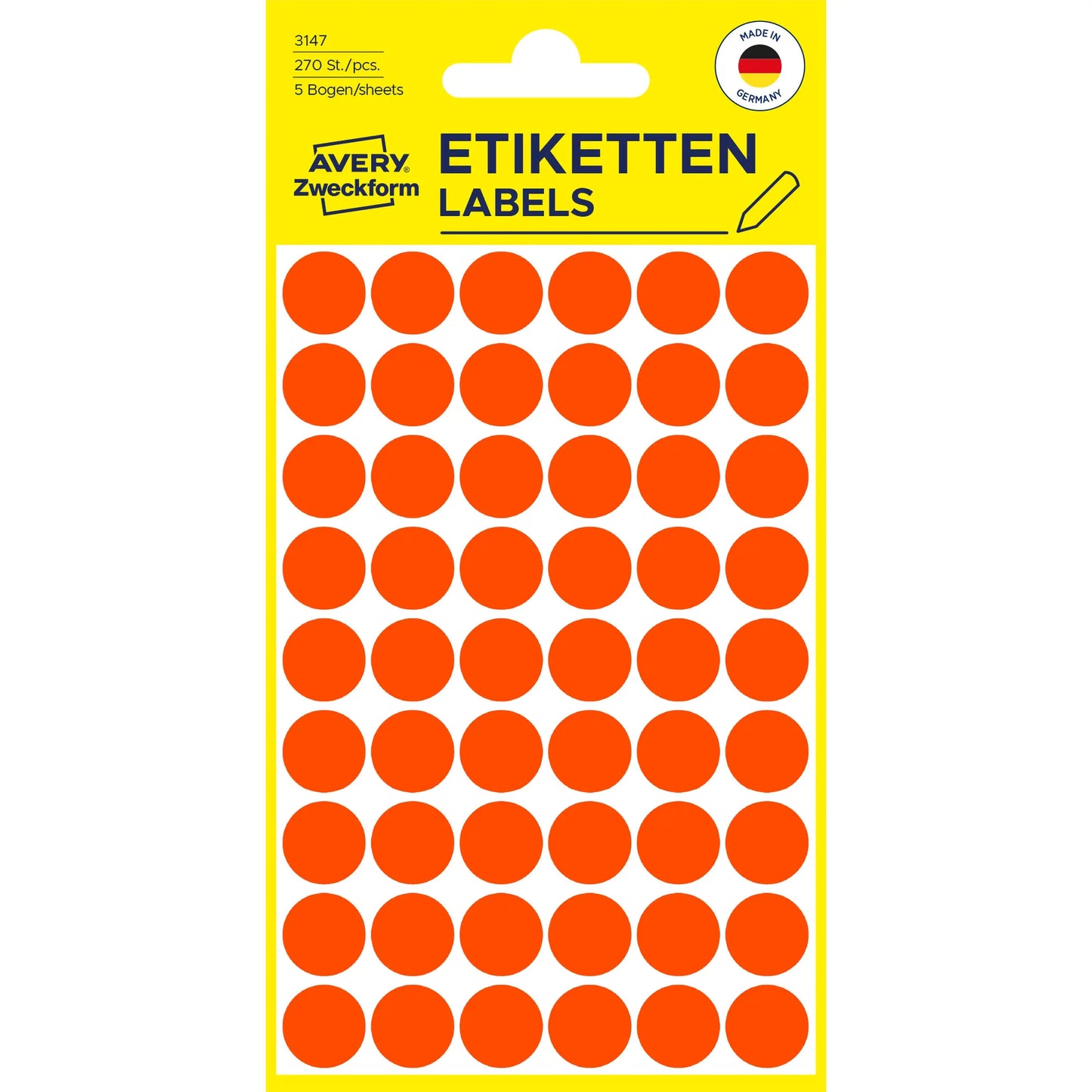 AVERY ZWECKFORM Markierungspunkte 12mm 3147 rot 270 Stück Idealshop