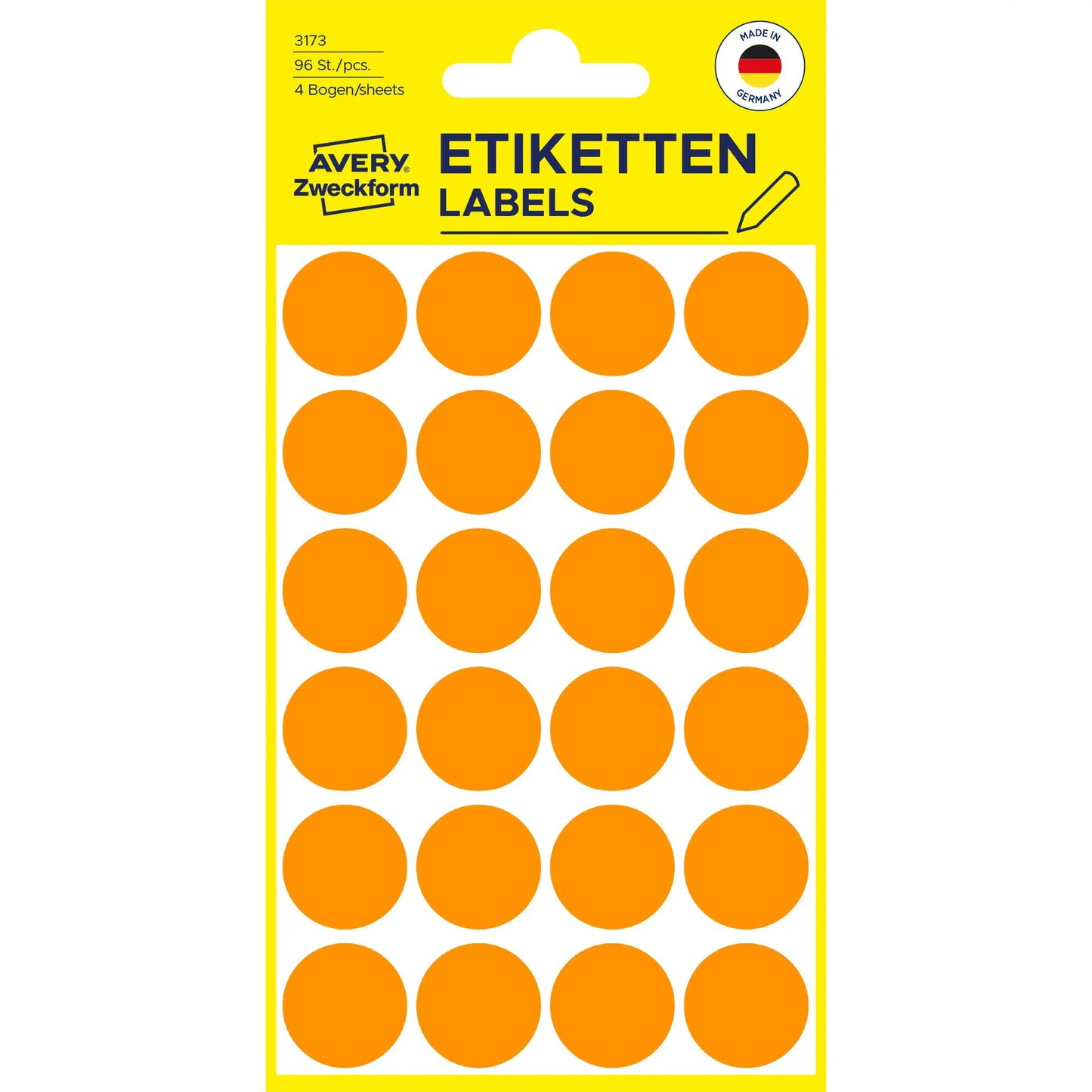AVERY ZWECKFORM Markierungspunkte 18mm 3173 orange 96 Stück Idealshop