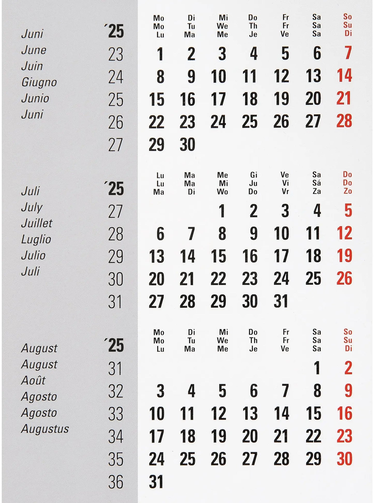 BIELLA Pultkalender DesktopFrame 2025 Idealshop