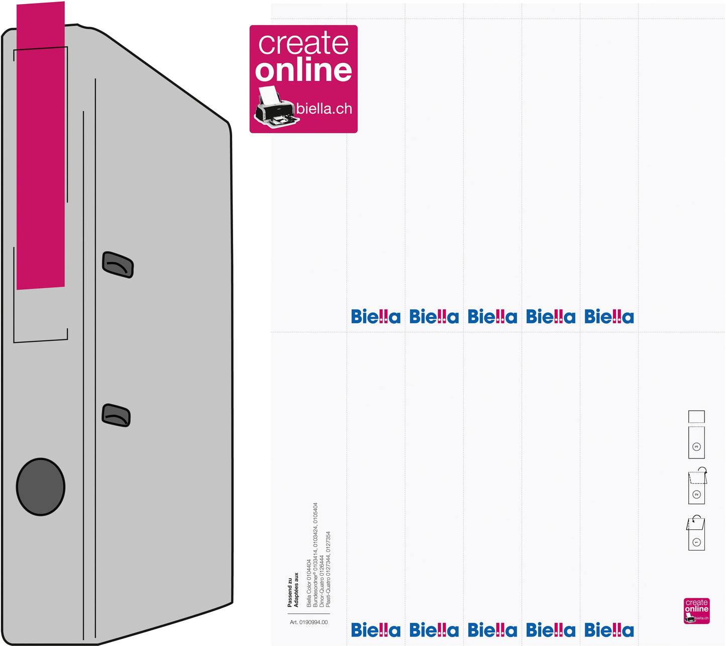 BIELLA Rückenschild Ordner 27x145mm 19099400U für 4cm Rücken 100 Stück Idealshop