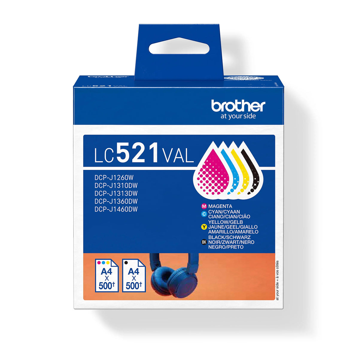 BROTHER Valuepack Tinte CMYBK LC-521VAL DCP-J1360DW 500 Seiten Idealshop