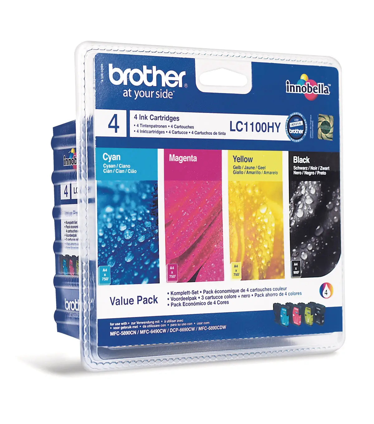 BROTHER Valuepack Tinte HY CMYBK LC-1100VH MFC-6490CW 900/750 Seiten Idealshop