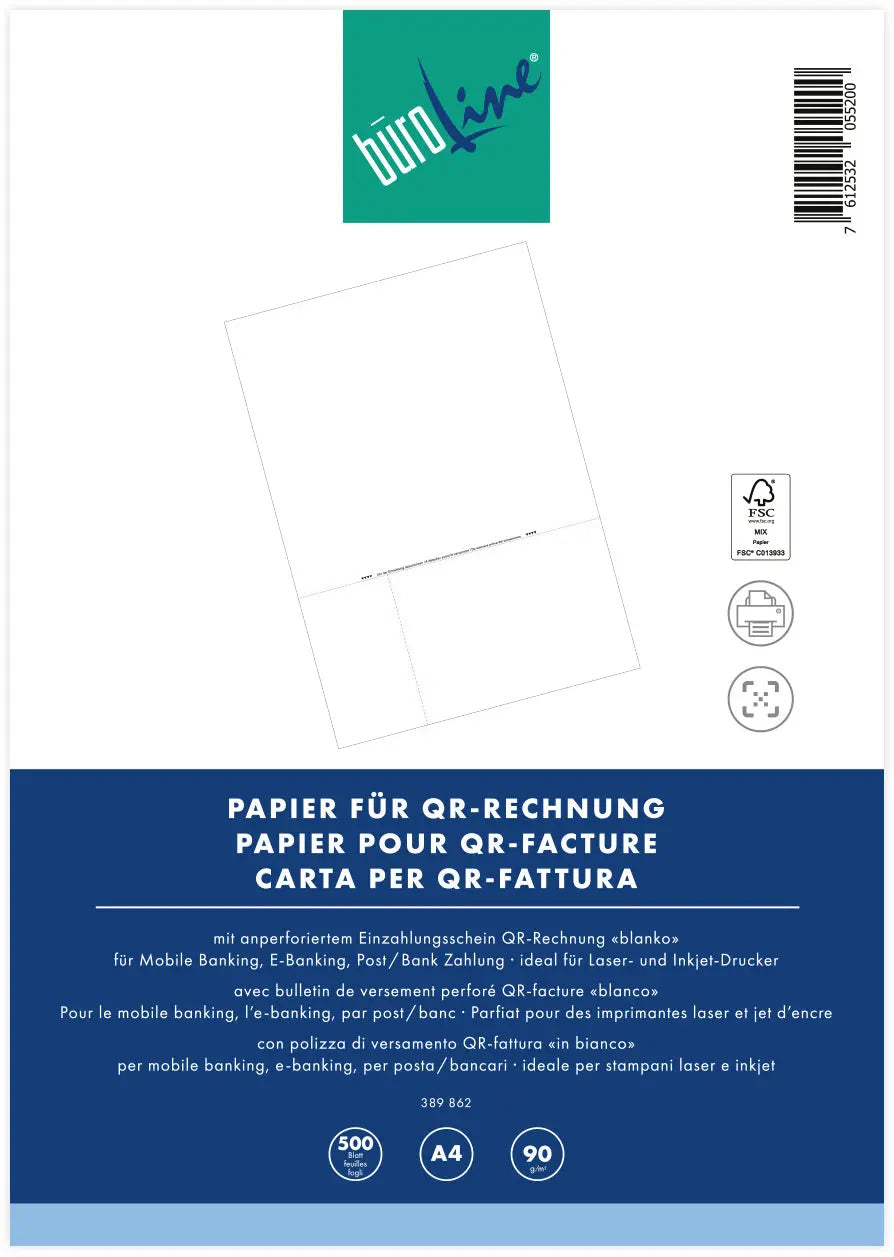 BÜROLINE Einzahlungsschein QR-Code A4 Idealshop