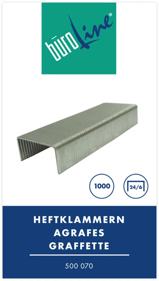 BÜROLINE Heftklammern 24/6mm 500070 1000 Stück Idealshop