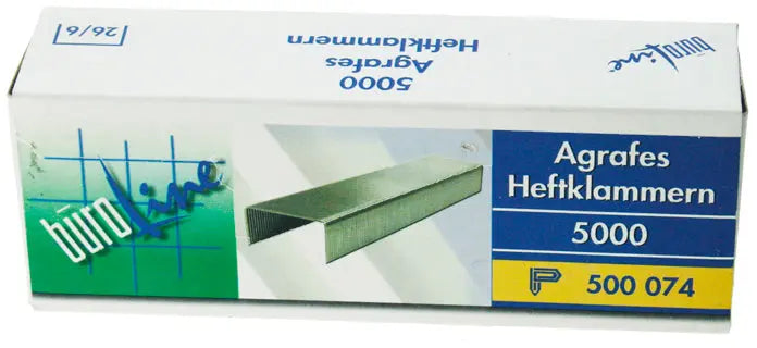 BÜROLINE Heftklammern 26/6mm 500074 5000 Stück Idealshop
