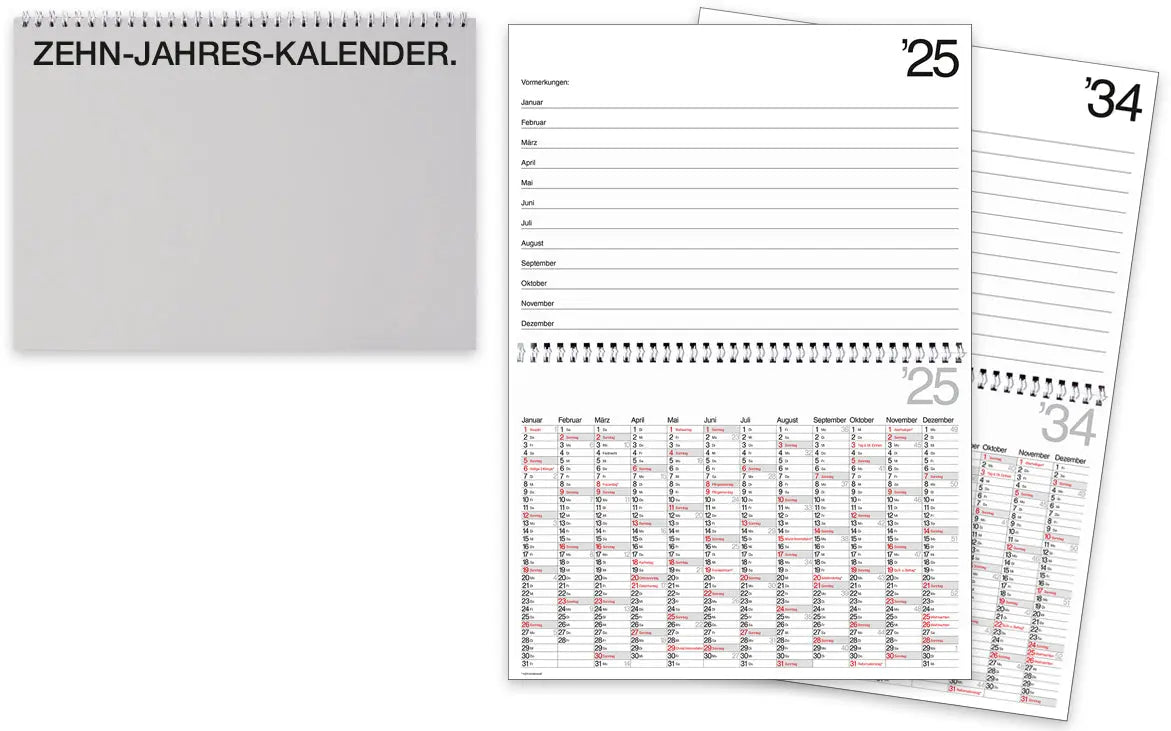 BÜHNER 10-Jahreskalender DE 2025 Idealshop