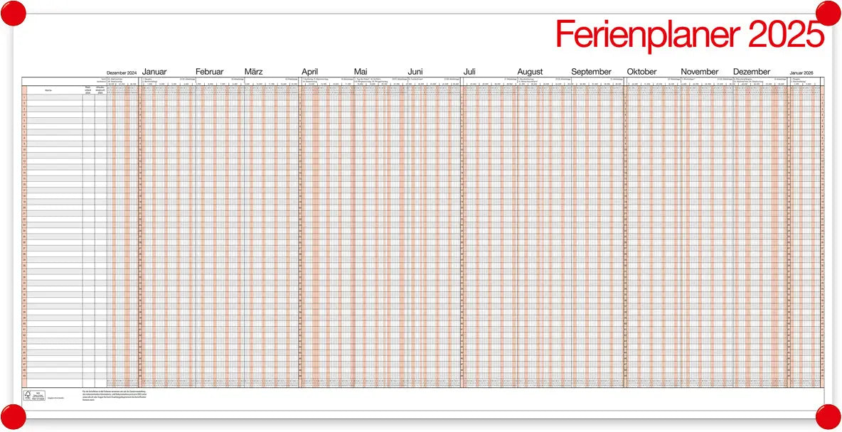 BÜHNER Ferienplaner DE 2025 Idealshop