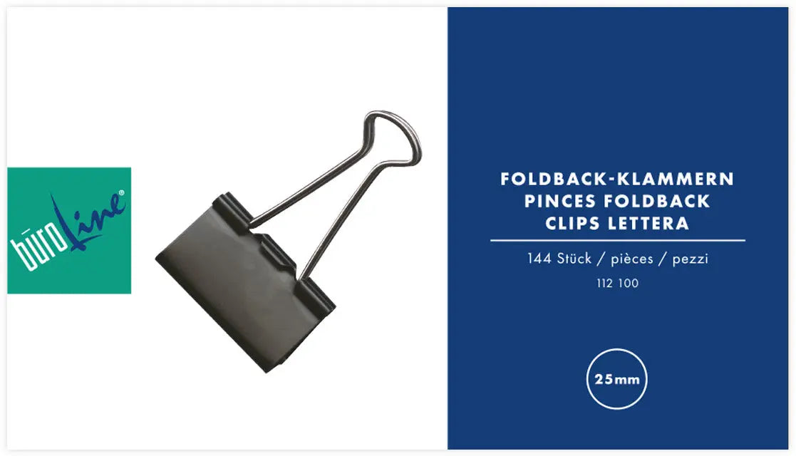 BÜROLINE Foldback-Klammer 25mm Idealshop