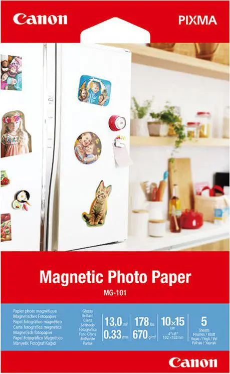 CANON Magnetic Photo Paper 10x15cm MG-101 Glossy 5 Blatt Idealshop