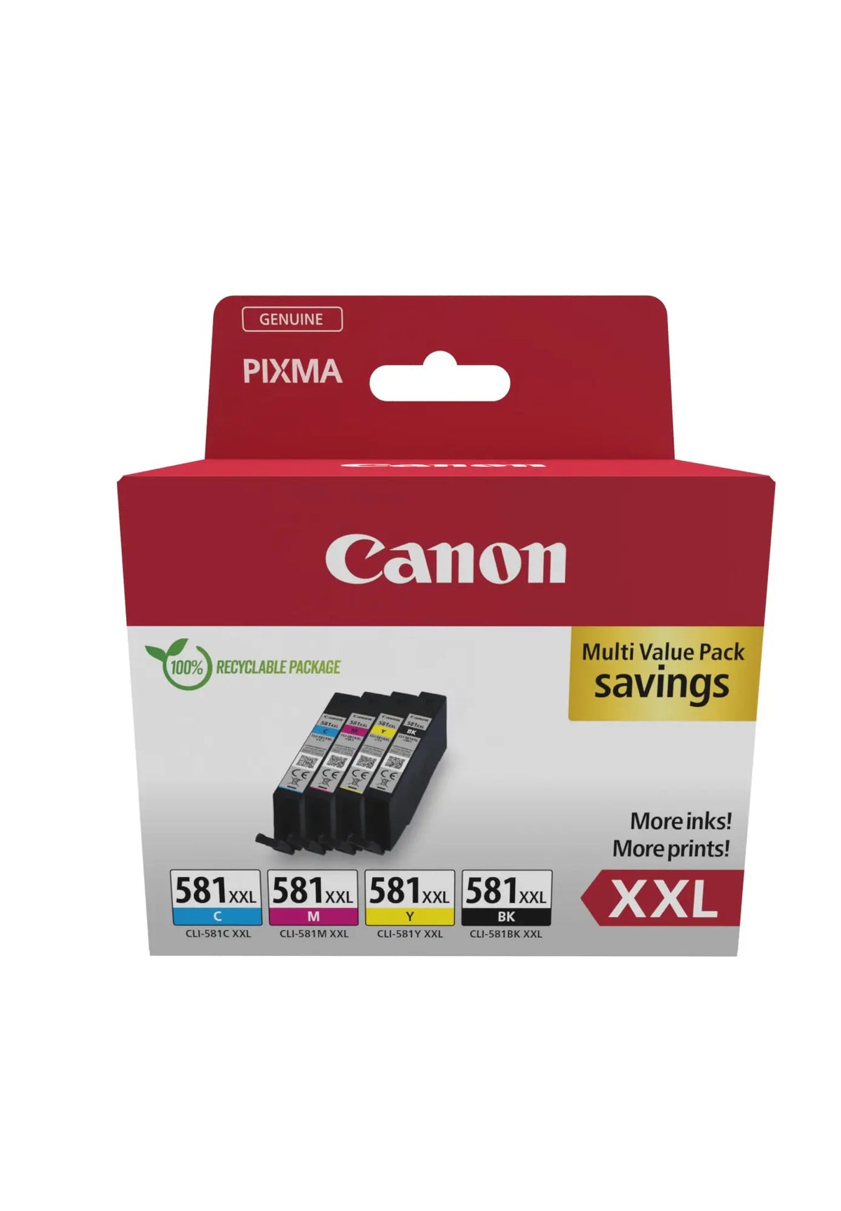 CANON Multipack Tinte XXL BKCMY CLI-581XXL Pixma TR7550 4x11.7ml Idealshop