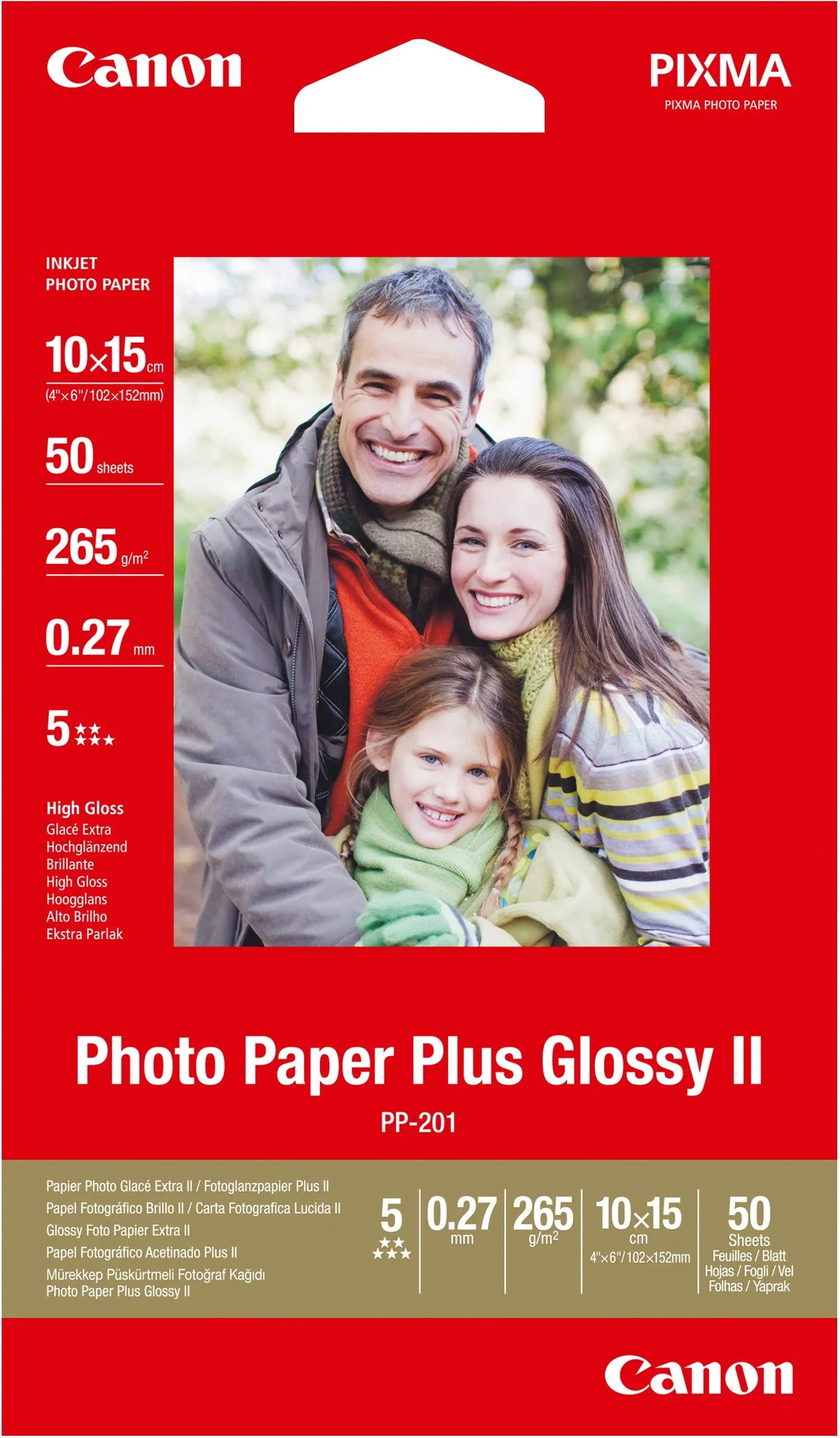CANON Photo Paper Plus 265g 10x15cm PP2014x6 InkJet glossy II 50 Blatt Idealshop