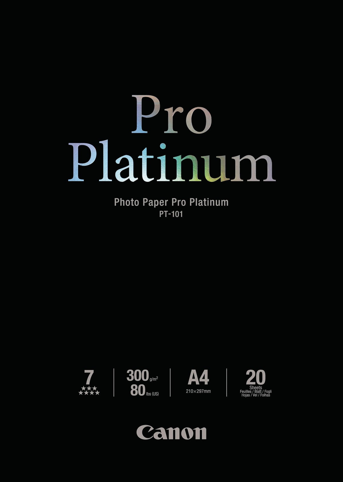 CANON Pro Platinum Photo Paper A4 PT101A4 InkJet glossy 300g 20 Blatt Idealshop