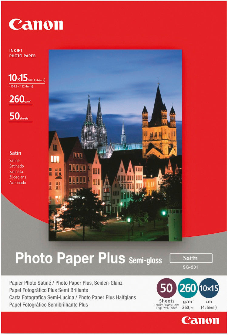 CANON Photo Paper Plus 260g 10x15cm SG2014x6 PIXMA, semi-glossy 50 Blatt Idealshop