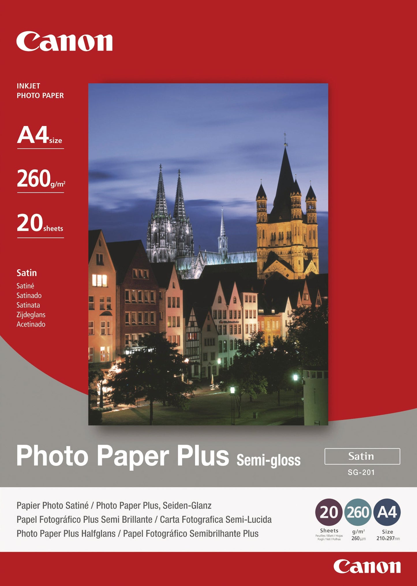 CANON Photo Paper Plus 260g A4 SG201A4 PIXMA, semi-glossy 20 Blatt Idealshop