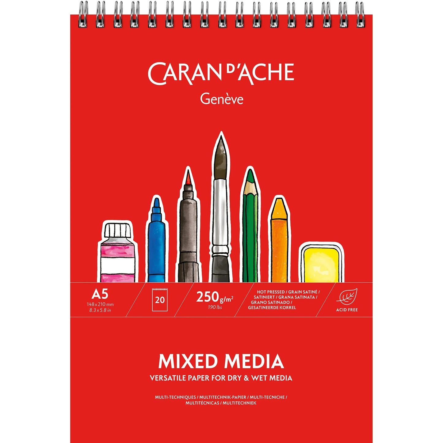 CARAN D'ACHE Spiralzeichenblock A5 454.115 250g/m2 20 Blatt Idealshop