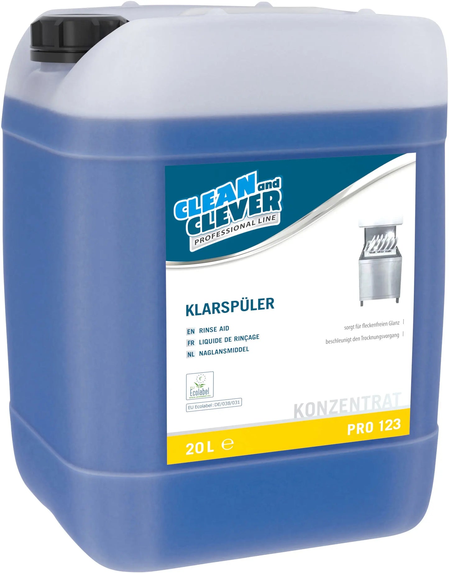 CLEAN AND CLEVER Klarspüler sauer 20lt 37648 PRO123 Konzentrat Idealshop