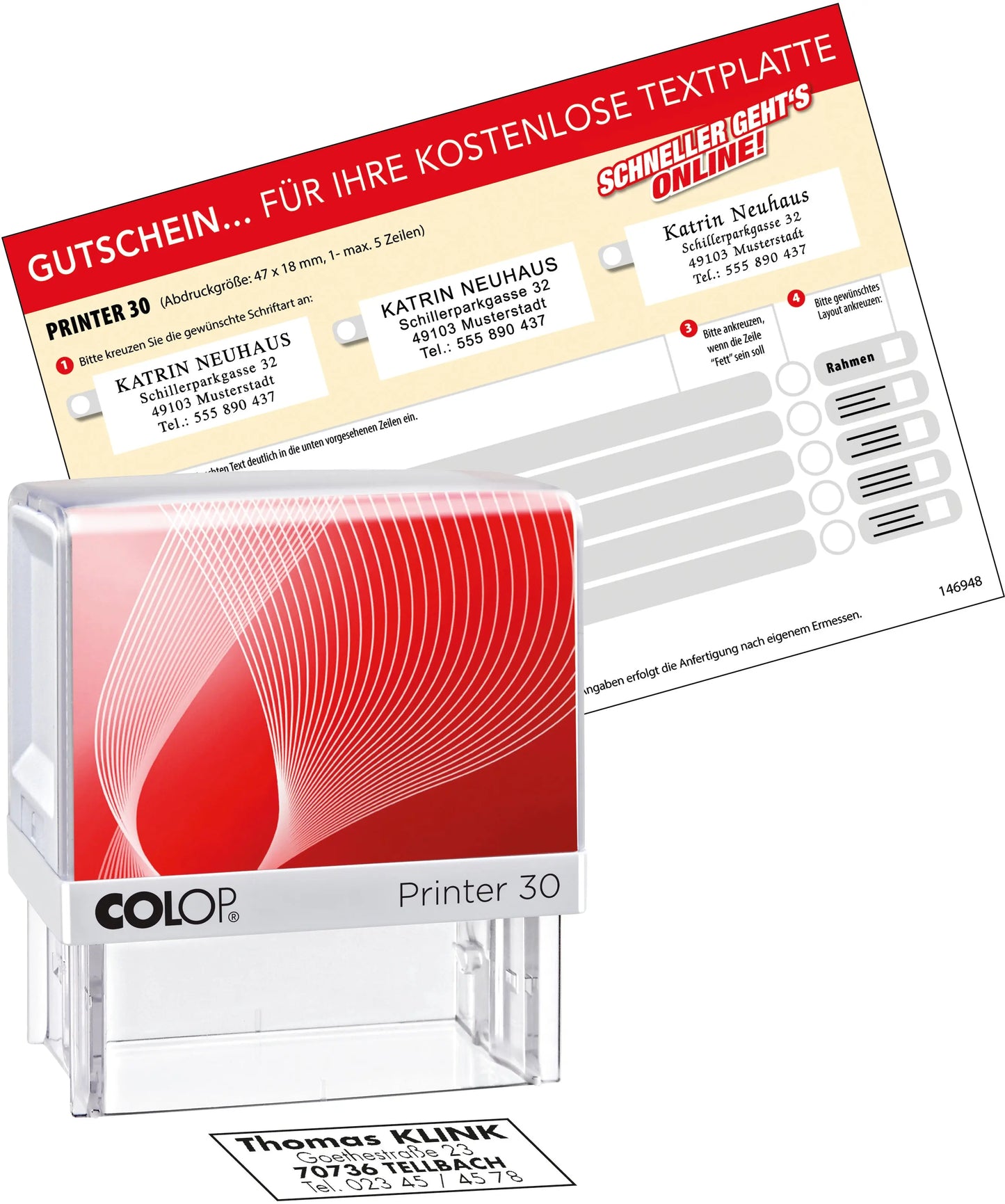 COLOP Mehrtextstempel 30 G7 5 Zeilen 18x47mm Idealshop