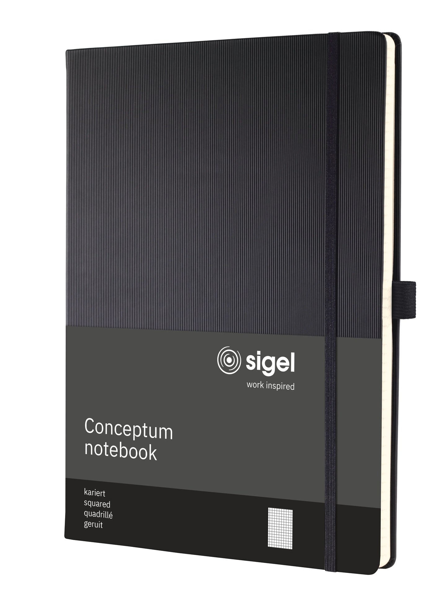 CONCEPTUM Notizbuch 213x295x20mm CO111 5mm, kariert schwarz Idealshop