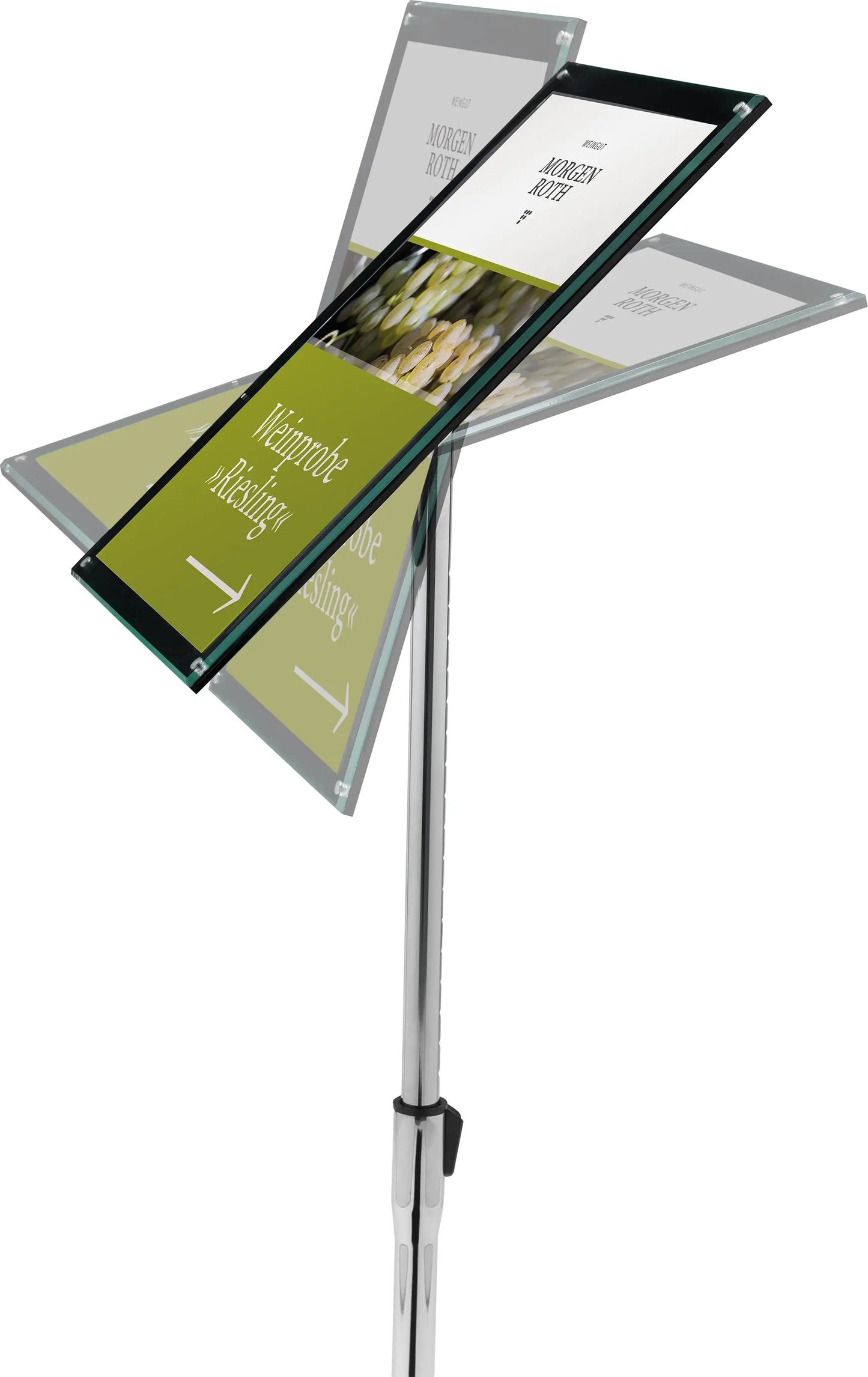 DEFLECTO Bodenständer Superior Image A3 790645 silber 34x128x30cm Idealshop