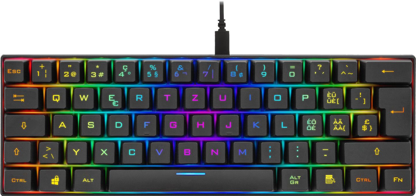 DELTACO TKL Gaming Keyboard mech RGB GAM-075-CH red switch, CH-Layout, black Idealshop