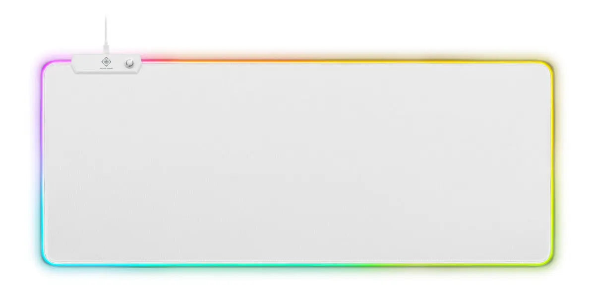 DELTACO RGB Gaming Mousepad GAM-079-W XL Wide, White Idealshop