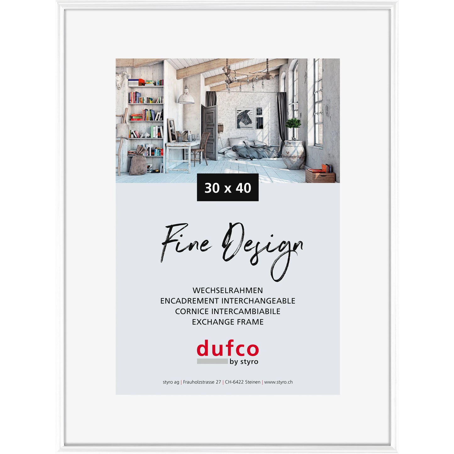 DUFCO Bilderrahmen 30x40cm 1400.40041 Fine Design weiss Idealshop