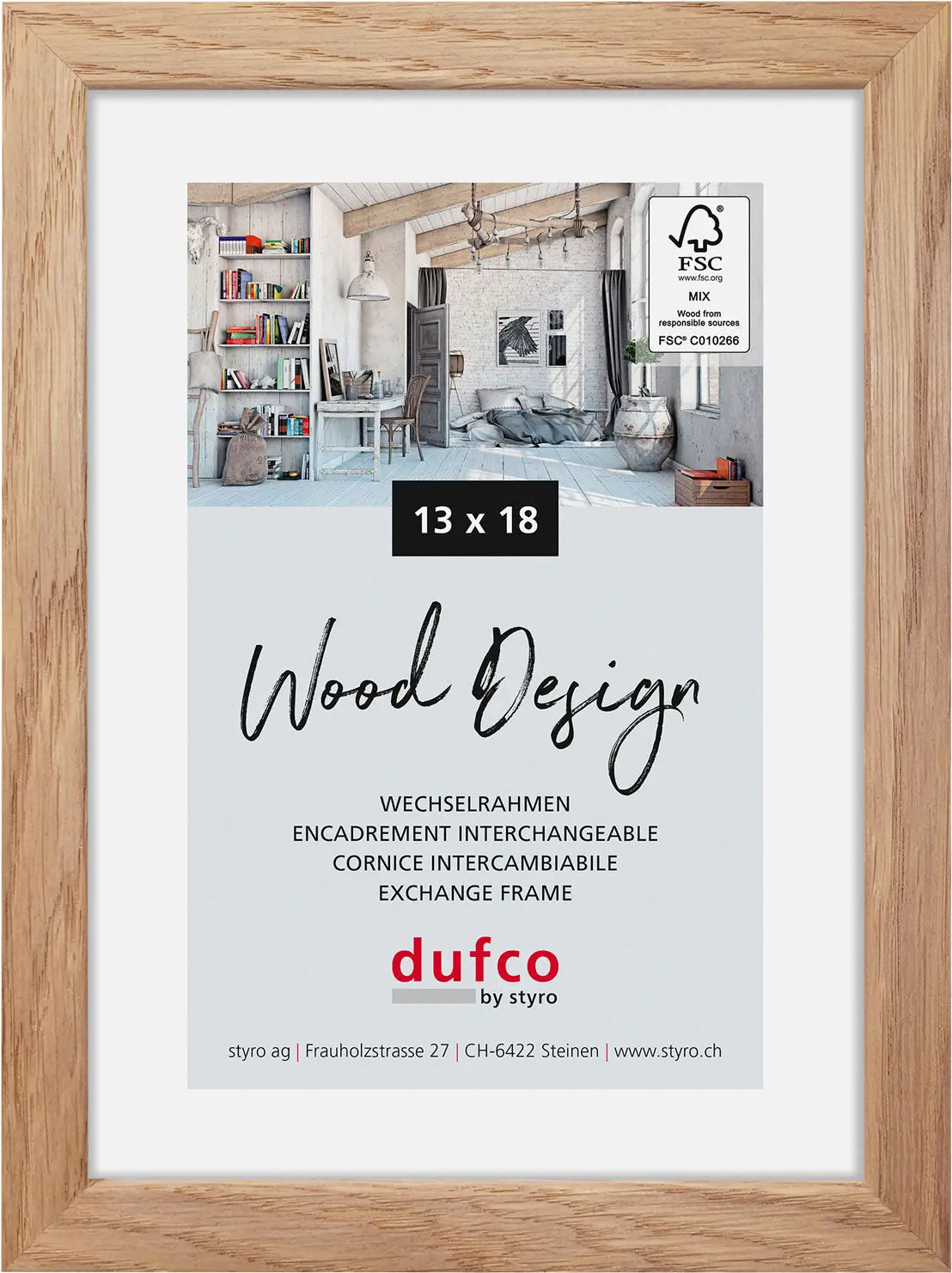 DUFCO Bilderrahmen Hay 13x18cm 1610.81111 Eiche hell Idealshop