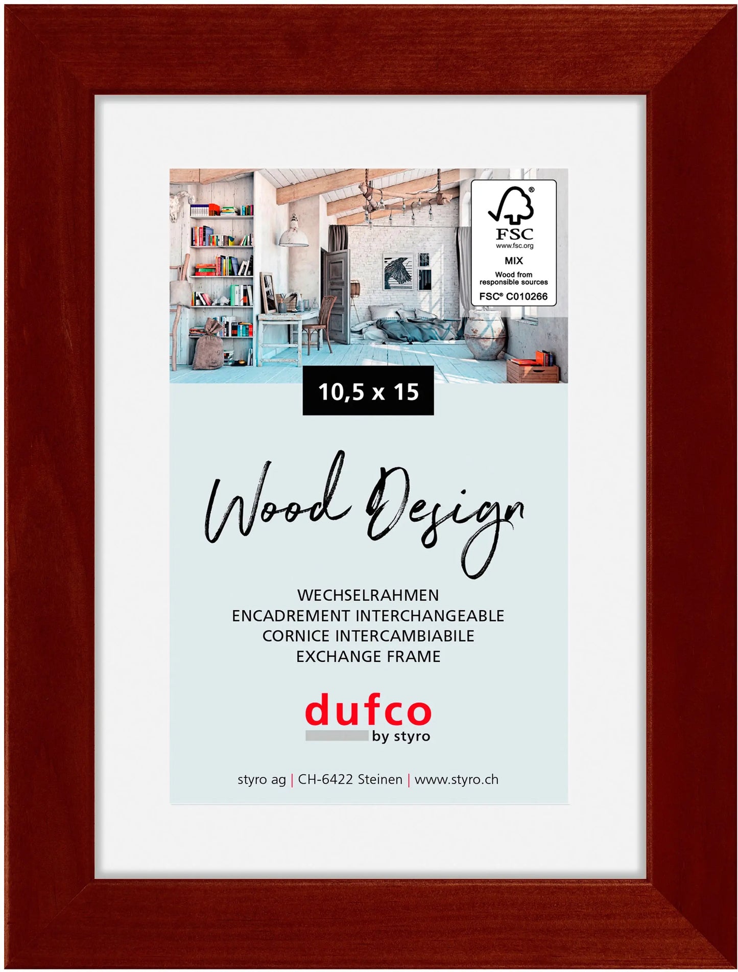 DUFCO Holz-Bilderrahmen 10.5x15cm 1610.80094 Toronto mahagoni Idealshop