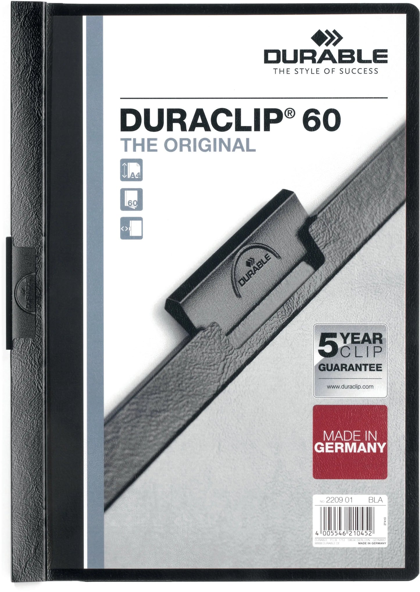 DURABLE Klemmhefter DURACLIP 60 220901 für 60 Blatt A4 schwarz Idealshop