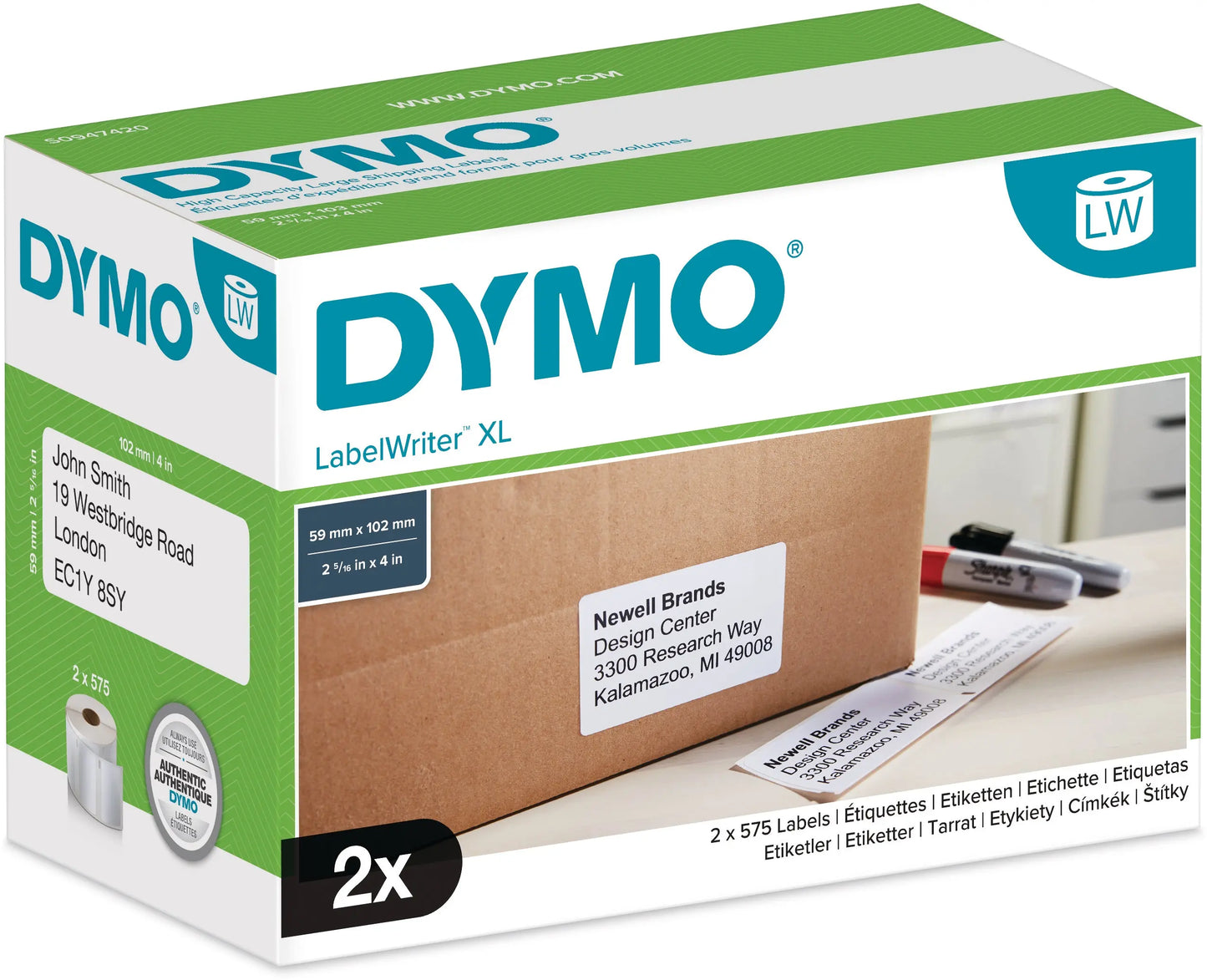 DYMO LabelWriter S0947420 2 Rl./575 Stück Idealshop