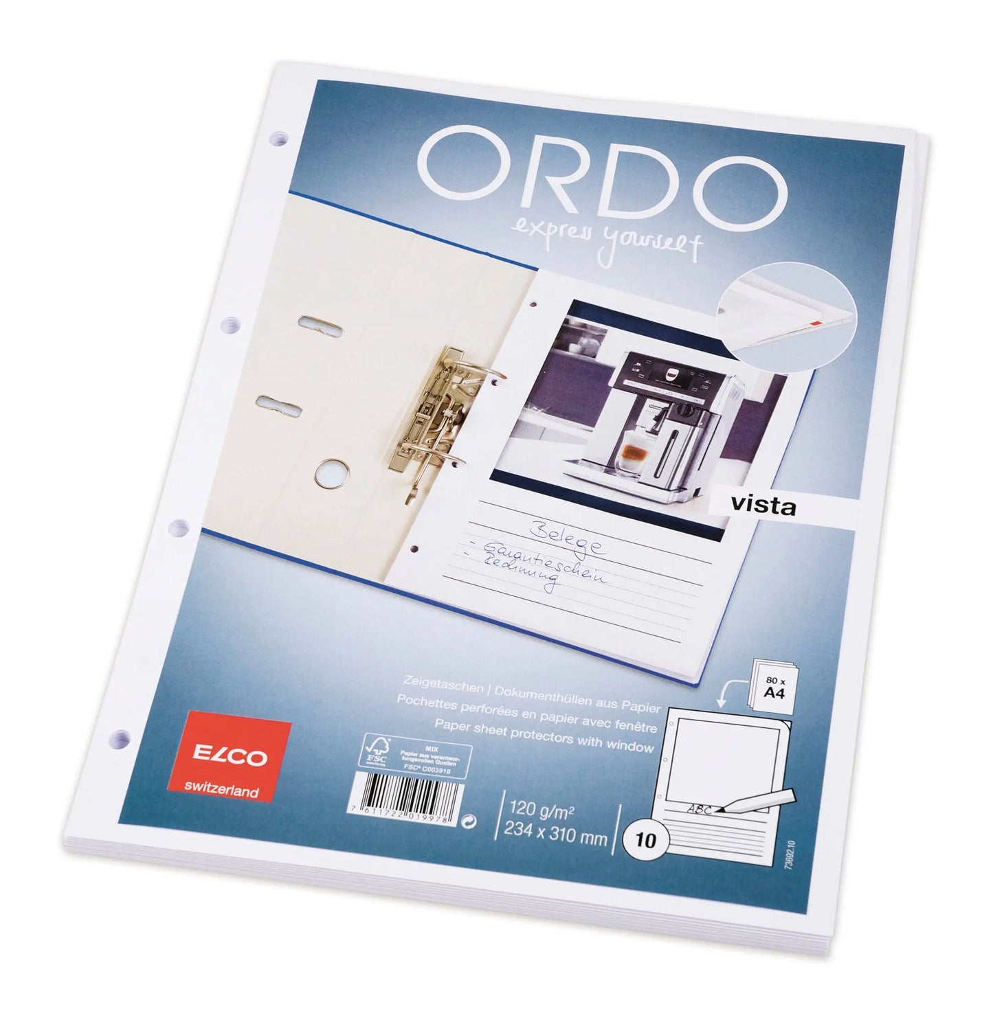 ELCO Zeigetasche Ordo A4 73692.10 vista, weiss 10 Stück Idealshop