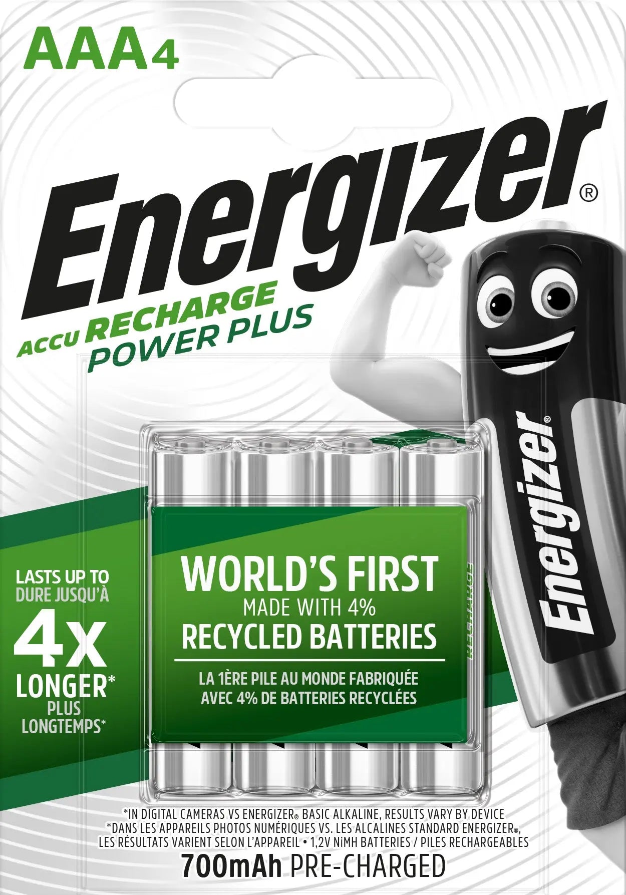 ENERGIZER Batterie Akku E300626602 AAA/HR03, 700mAh, 4 Stück Idealshop