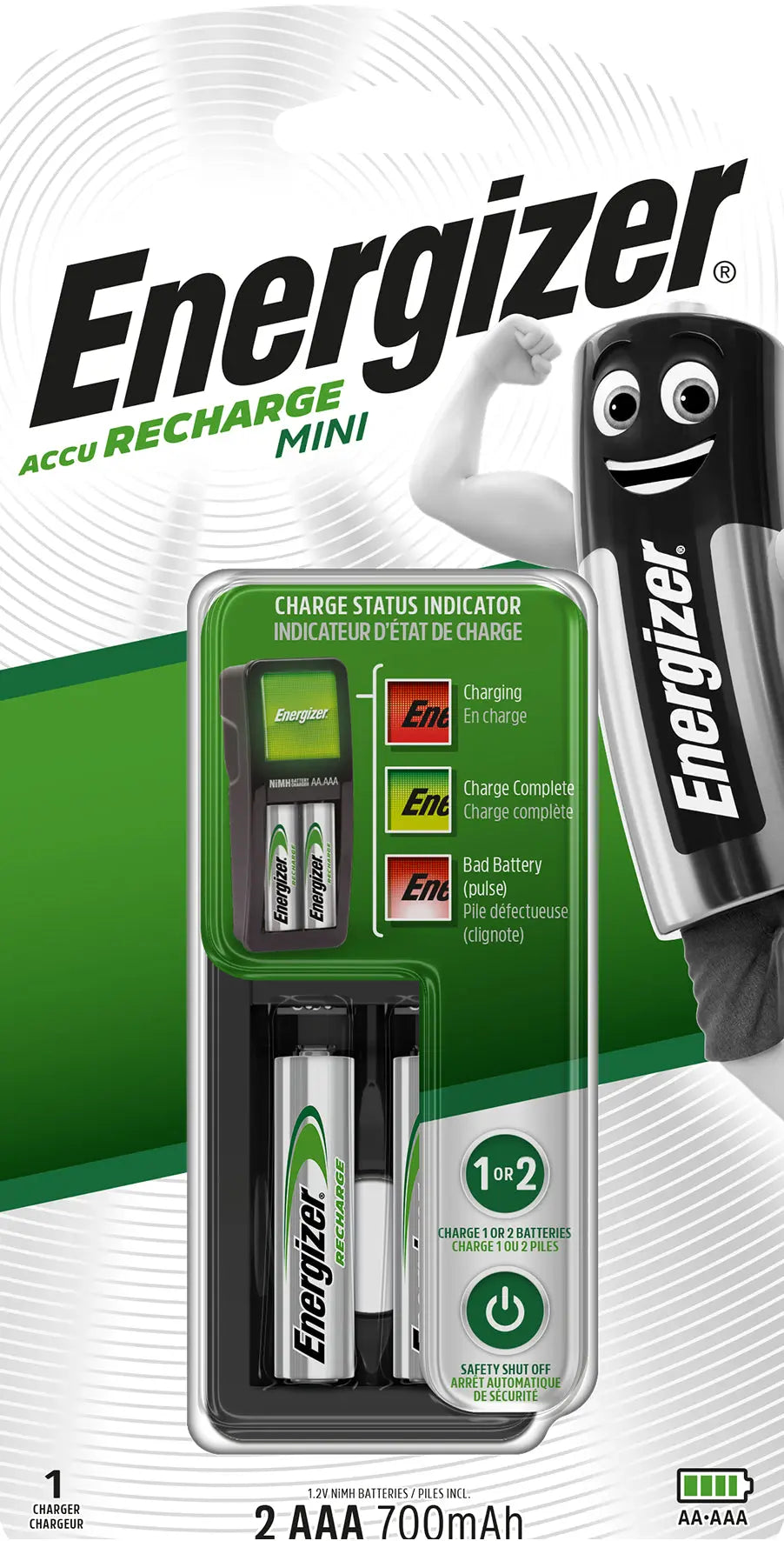 ENERGIZER Batterie-Ladegerät Mini E300701401 inkl. 2x AAA 700mAh Idealshop