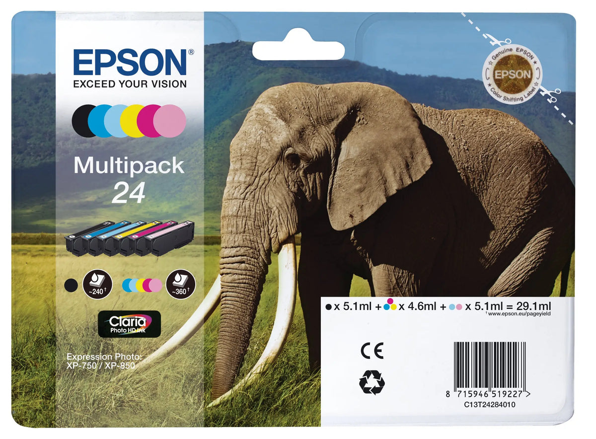 EPSON Multipack Tinte 24 6-color T242840 XP 750/850 6x360 Seiten Idealshop