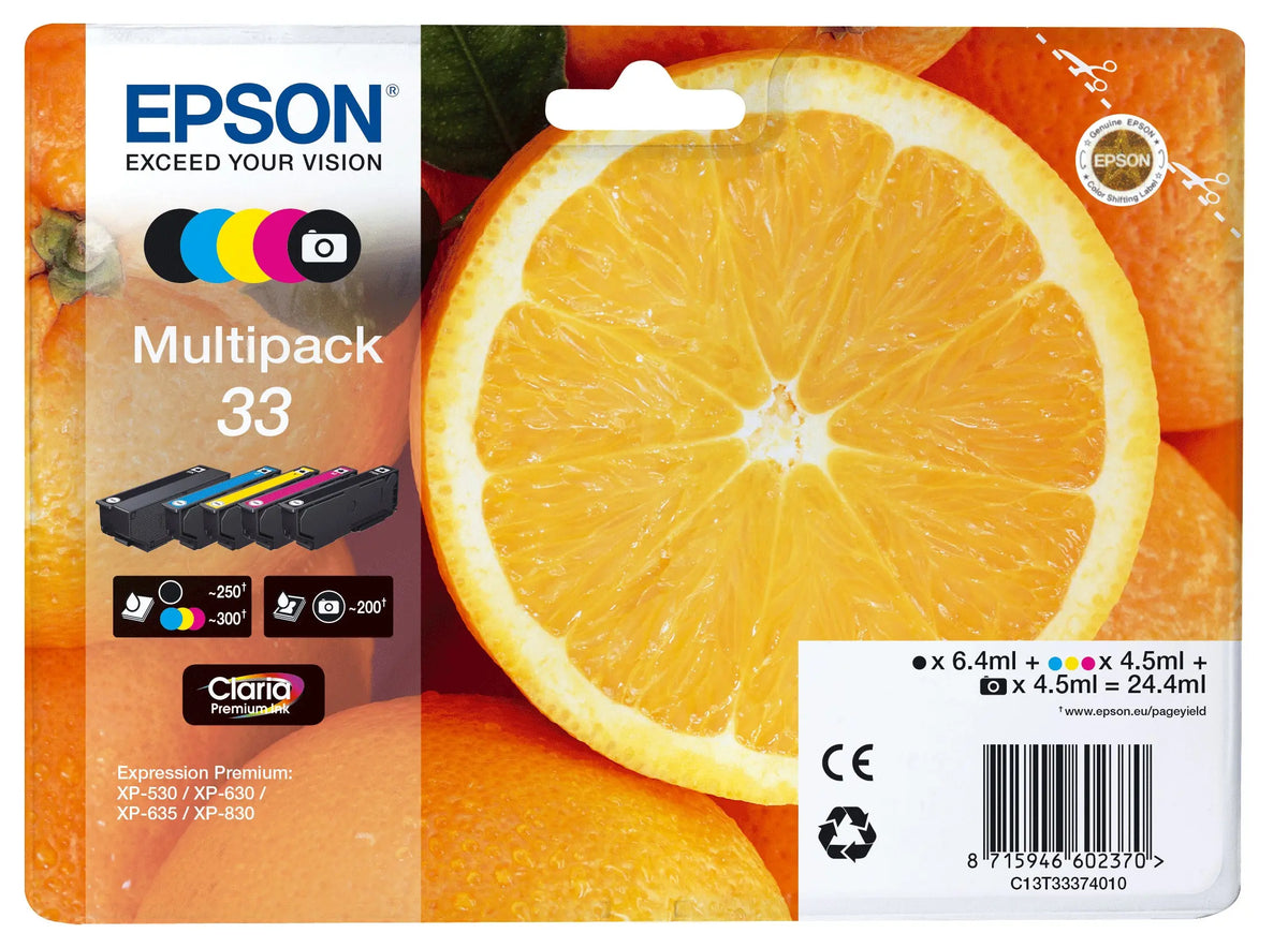 EPSON Multipack Tinte 33 CMYBK/PhBK T333740 XP-530/630/830 5-color Idealshop