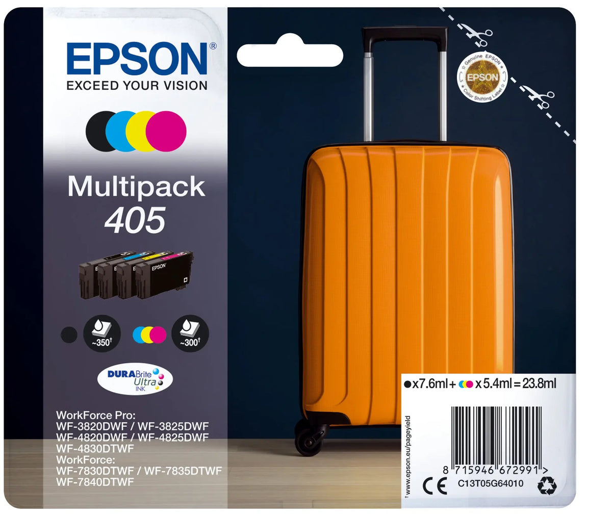EPSON Multipack Tinte 405 CMYBK T05G64010 WF-7830DTWF 4-color Idealshop