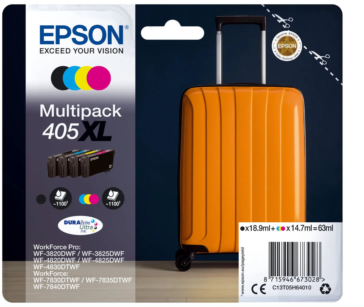 EPSON Multipack Tinte 405XL CMYBK T05H64010 WF-7830DTWF 4-color Idealshop